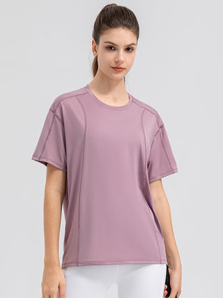 Round Neck Short Sleeve Active Top Trendsi