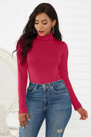 Turtleneck Long Sleeve Bodysuit Divacious