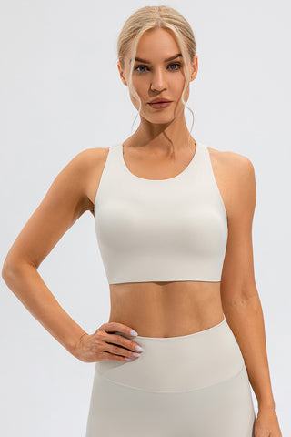 Round Neck Cutout Cropped Active Tank Trendsi