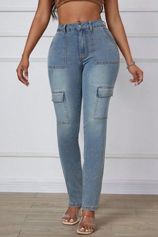 Skinny Jeans with Cargo Pockets - Divacious