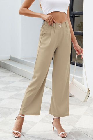 Pocketed High Waist Pants Divacious