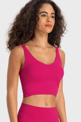 Millennia Deep V-Neck Crop Sports Bra Trendsi