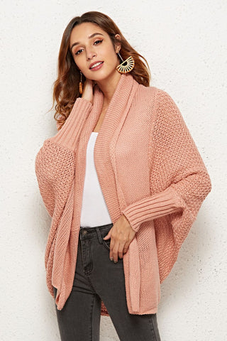 Open Front Dolman Sleeve Longline Cardigan Divacious