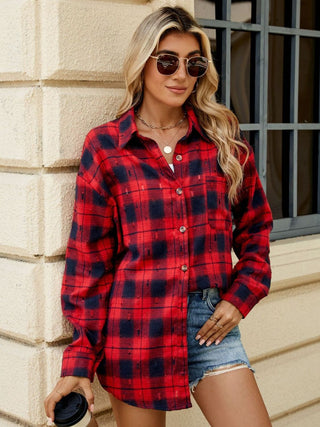 Plaid Button Up Long Sleeve Shirt Divacious