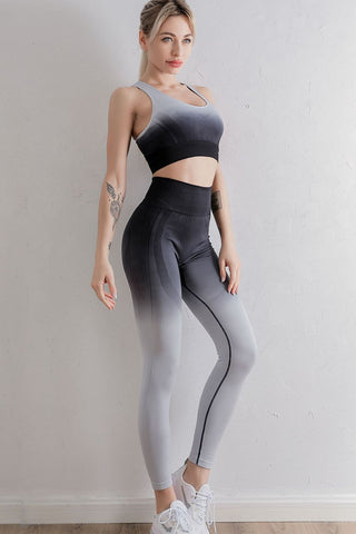 Gradient Sports Bra and Leggings Set Trendsi