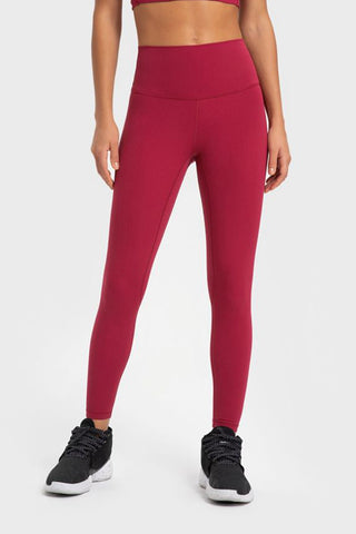 Millennia Highly Stretchy Wide Waistband Yoga Leggings Trendsi