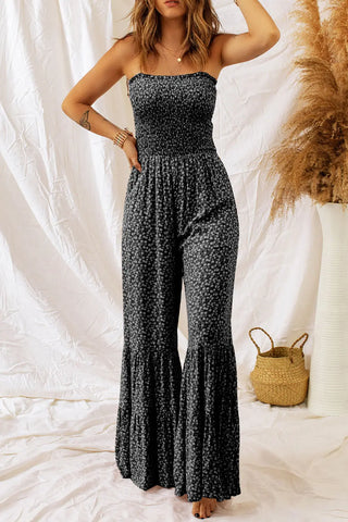 Floral Spaghetti Strap Wide Leg Jumpsuit Divacious