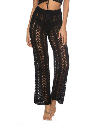 Cutout Drawstring High Waist Swim Pants Divacious