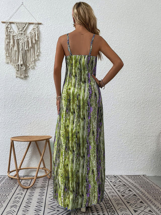 Full Size Printed Scoop Neck Maxi Cami Dress Trendsi