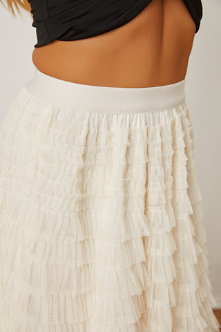 Ruched High Waist Tiered Skirt - Divacious