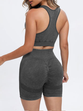 Scoop Neck Wide Strap Top and Shorts Active Set Trendsi