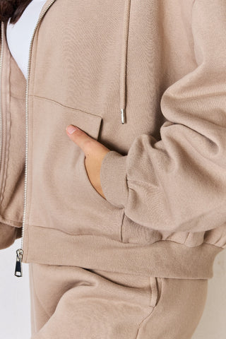 Oversized Zip Up Drawstring Hoodie Divacious