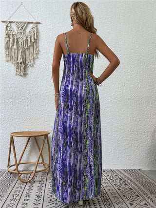 Full Size Printed Scoop Neck Maxi Cami Dress Trendsi