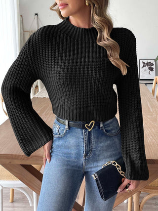 Mock Neck Long Sleeve Sweater Divacious