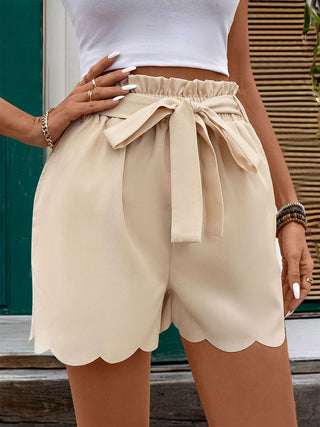 Frill Tied Shorts with Pockets Divacious