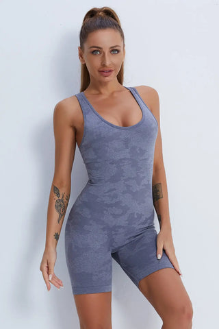 Crisscross Wide Strap Active Romper Divacious