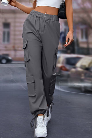 Elastic Waist Cargo Pants Divacious