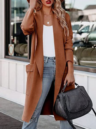 Open Front Dropped Shoulder Outerwear Divacious