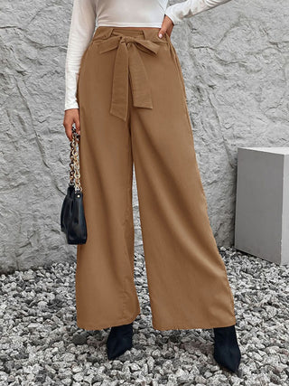 Tied High Waist Wide Leg Pants - Divacious