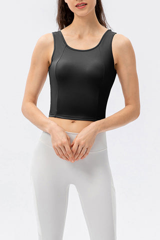 Round Neck Wide Strap Active Tank Trendsi