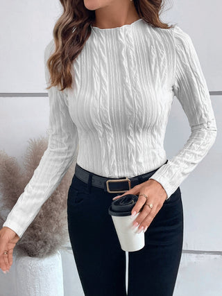 Mock Neck Long Sleeve Top - Divacious