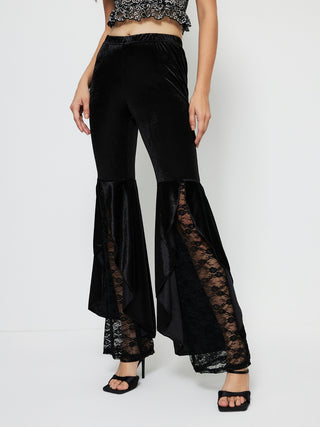 High Waist Lace Flare Pants - Divacious