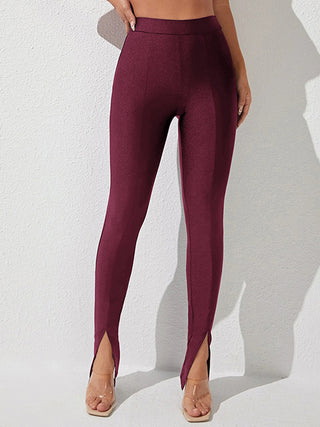 High Waist Slit Skinny Pants Divacious