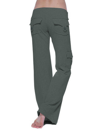 Mid Waist Pants with Pockets Divacious