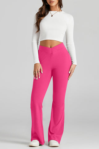 Elastic Waist Bootcut Pants Divacious