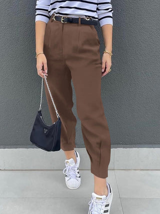 High Waist Cropped Pants Divacious