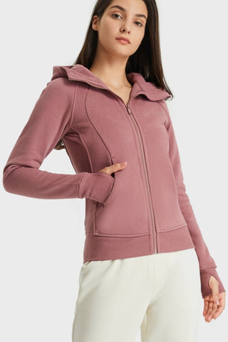 Millennia Zip Up Seam Detail Hooded Sports Jacket Trendsi