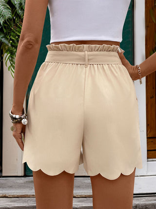 Frill Tied Shorts with Pockets Divacious