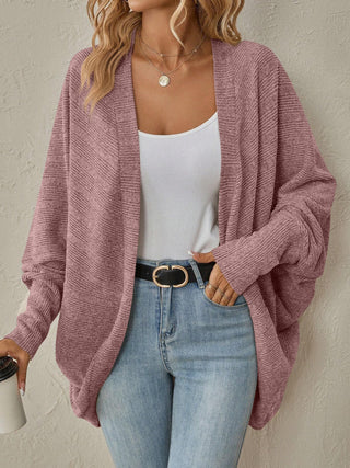 Open Front  Dropped Shoulder Cardigan Divacious