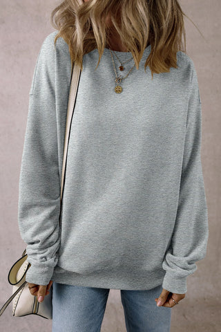 Round Neck Long Sleeve Sweatshirt Divacious