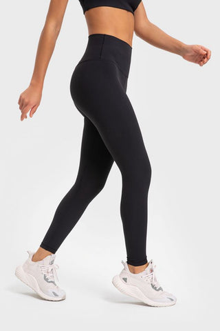 Millennia Highly Stretchy Wide Waistband Yoga Leggings Trendsi