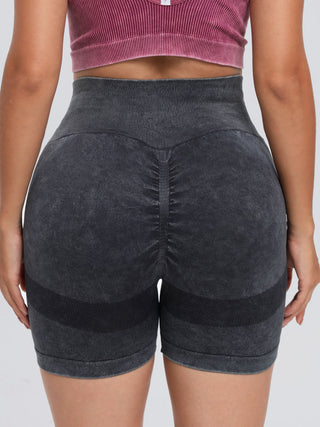 Washed High Waist Active Shorts Divacious