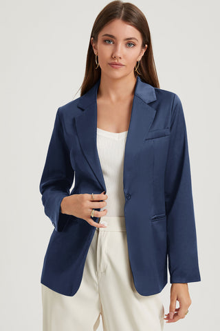 Long Sleeve Lapel Collar Blazer Divacious