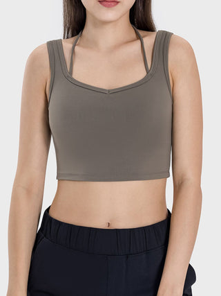 Millennia Crisscross Square Neck Active Tank Trendsi