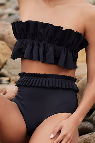 Ruffled Tie Back Two-Piece Swim Set Divacious