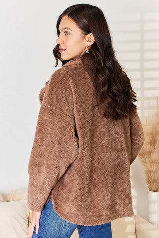 Culture Code Double Breasted Fuzzy Coat Divacious