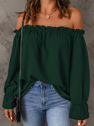 Off-Shoulder Flounce Sleeve Blouse Divacious