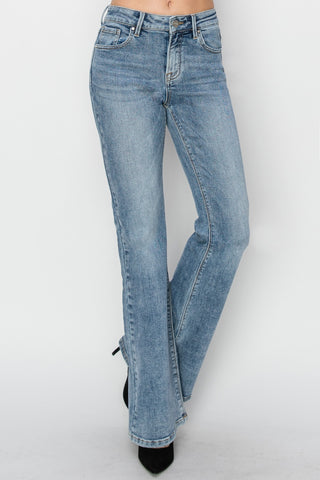 Full Size Mid Rise Bootcut Jeans Divacious