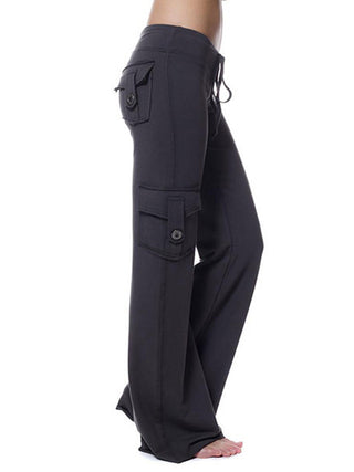 Mid Waist Pants with Pockets Divacious