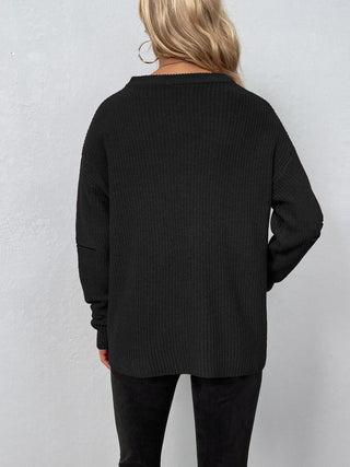 Cutout Zip Detail Sweater Divacious