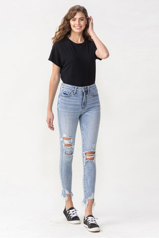 Lovervet Full Size Lauren Distressed High Rise Skinny Jeans Divacious