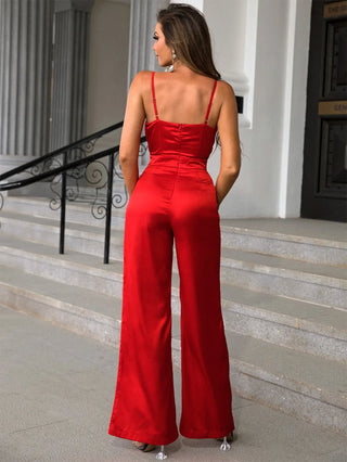 Wide Leg Spaghetti Strap Jumpsuit Divacious