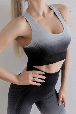 Gradient Sports Bra and Leggings Set Trendsi