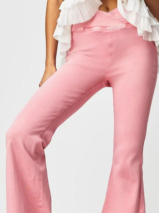 Asymmetric Waist Flare Jeans Divacious