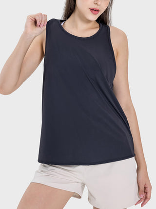 Millennia Round Neck Wide Strap Active Tank Trendsi