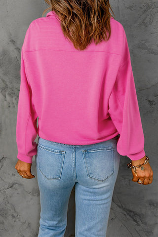 Half Snap Long Sleeve Sweatshirt Divacious